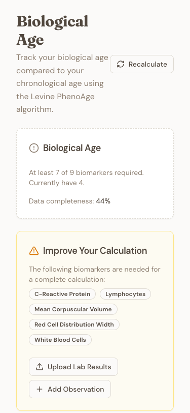 Biological Age Page