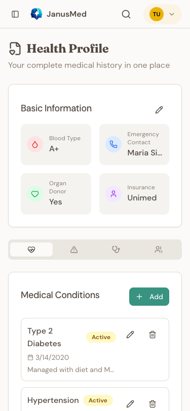 Medical conditions list