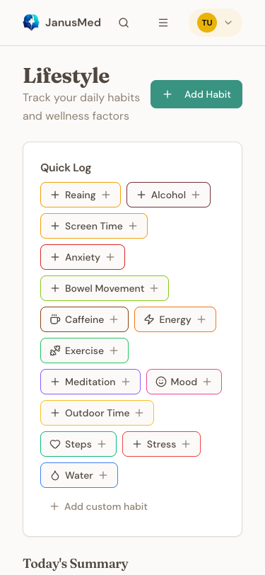 Verlaufseinträge mit Tageszusammenfassung