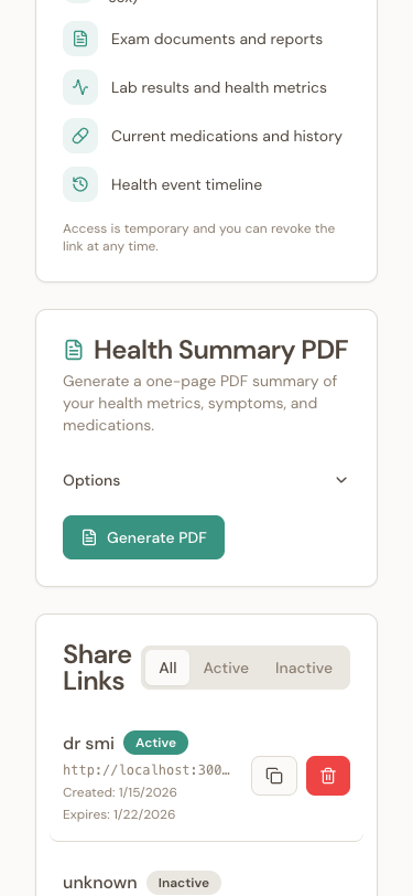 Health Summary PDF